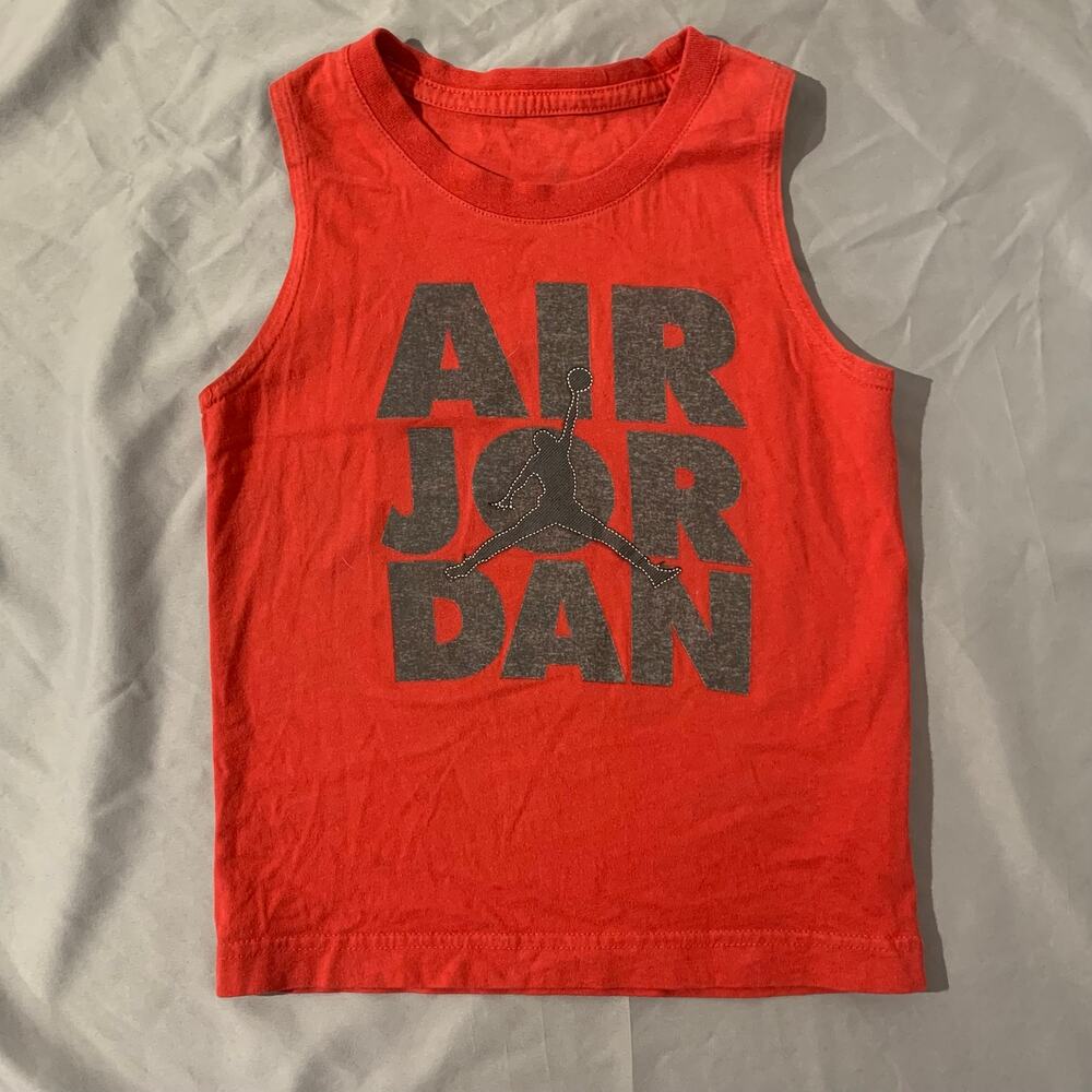 Air Jordan Sleeveless Muscle Tee – Size 4 (3–4Y) – Red – Jumpman Logo
